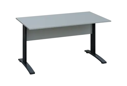 EPK 28 - 14 stůl kancelářský, kovová podnož černá, deska 25 mm, široký 1400 mm, šedá